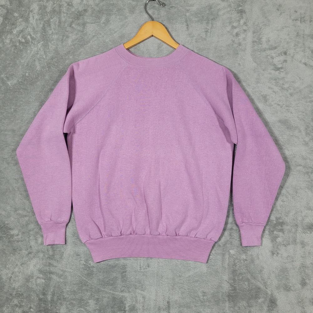 Vintage Pannill Sweatshirt Mens Large Purple Crewneck Raglan USA Made Fleece